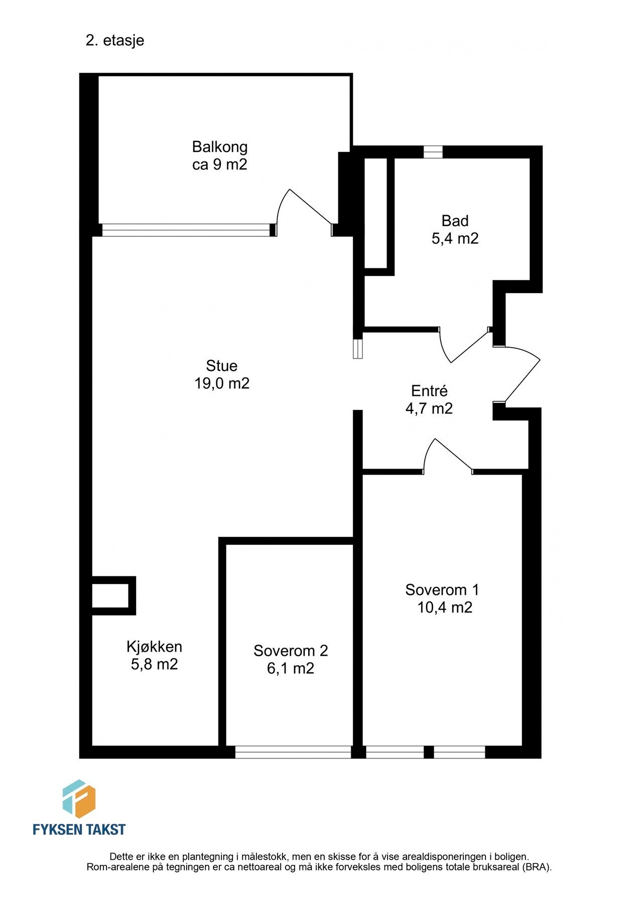 Leiligheten har en flott planløsning i byggets i 2.etasje. Galleribilde