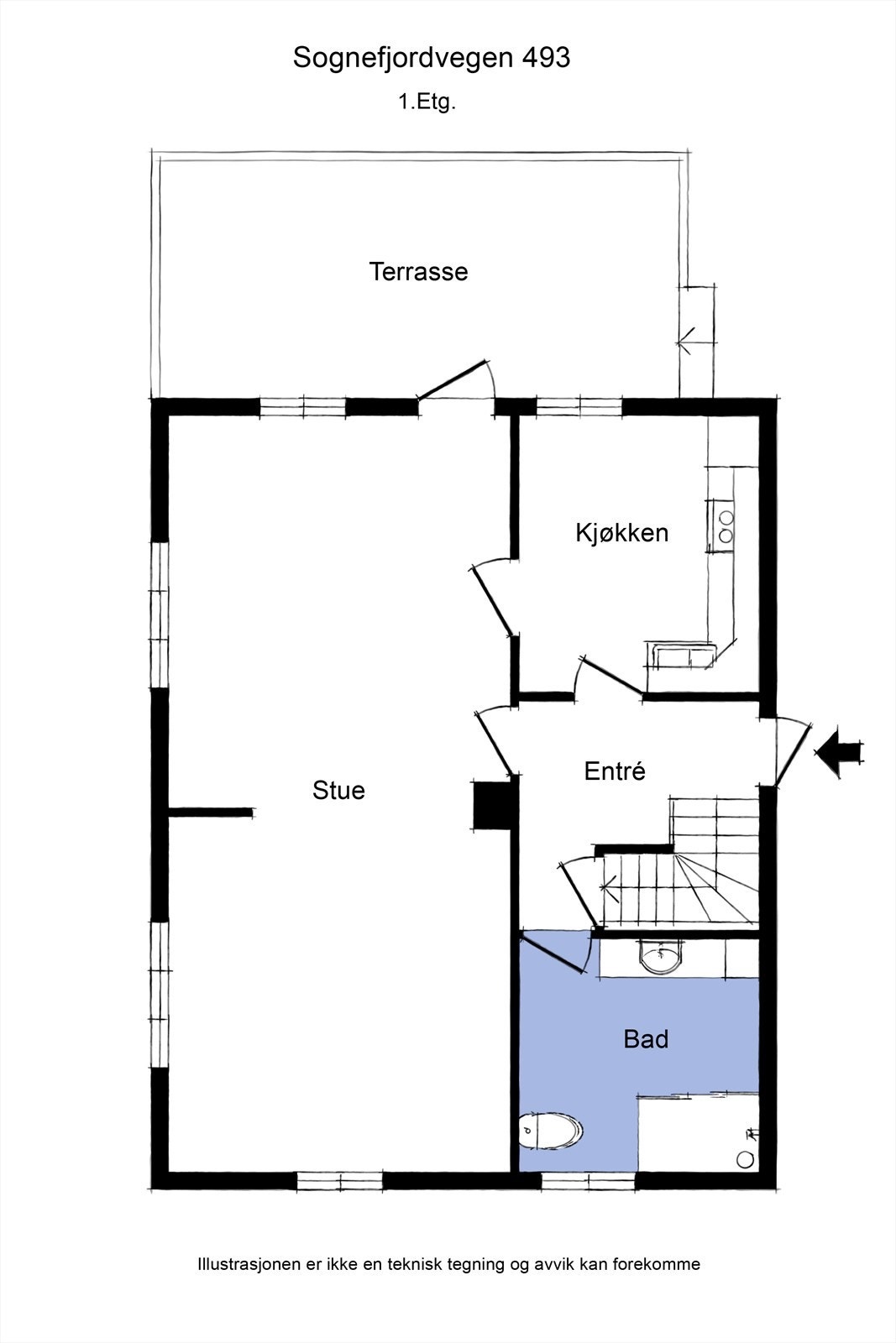 Plantegning 1.Etg / hovedetasjen. Galleribilde