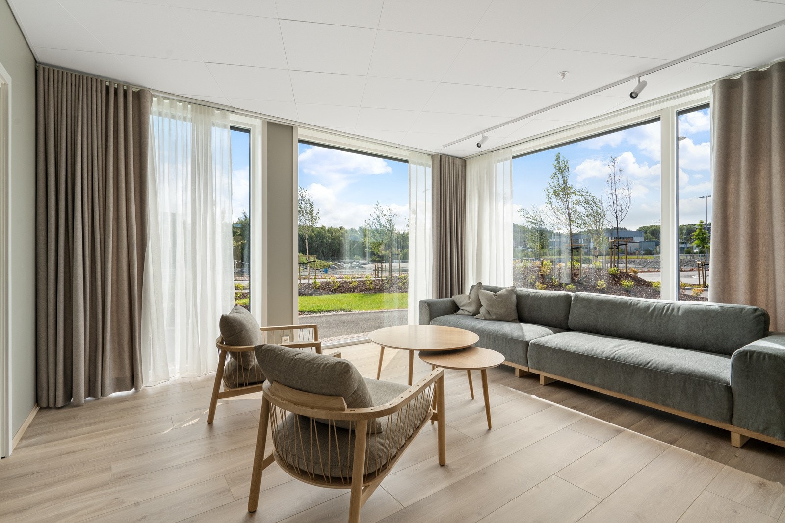 Bilde fra selskapslokale i Trinn 1. Det vil bli levert tilsvarende selskapslokale i Trinn 2, men det tas forbehold om forkjellig utforming og leveranse. Bildet er kun ment for inspirasjon.. Galleribilde