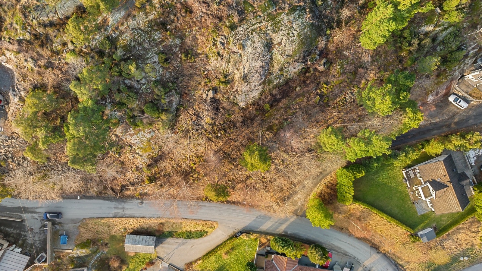 Høydefoto over tomten. Galleribilde