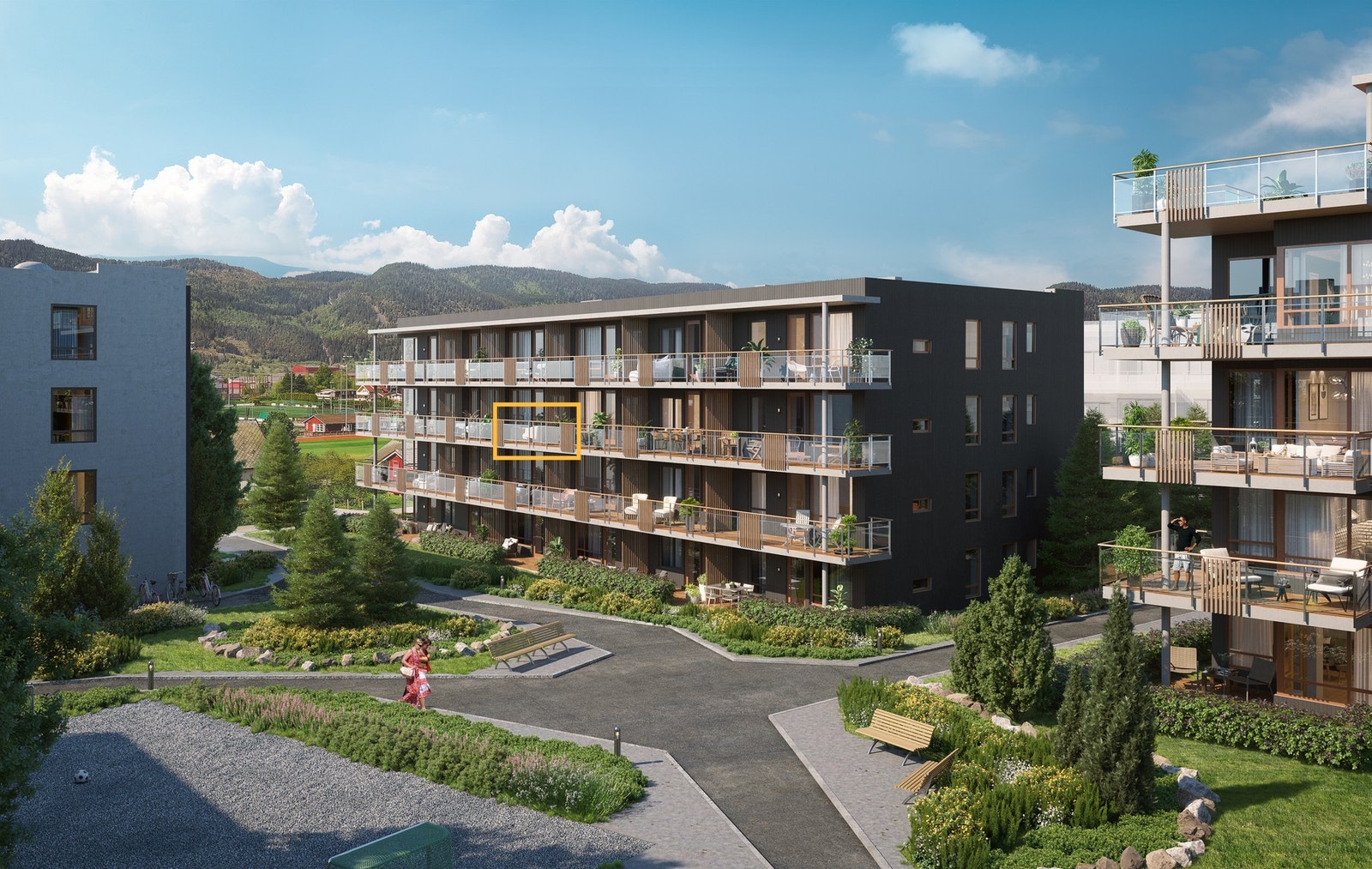 Leiligheten har en fin beliggenhet i 3. etasje. Galleribilde