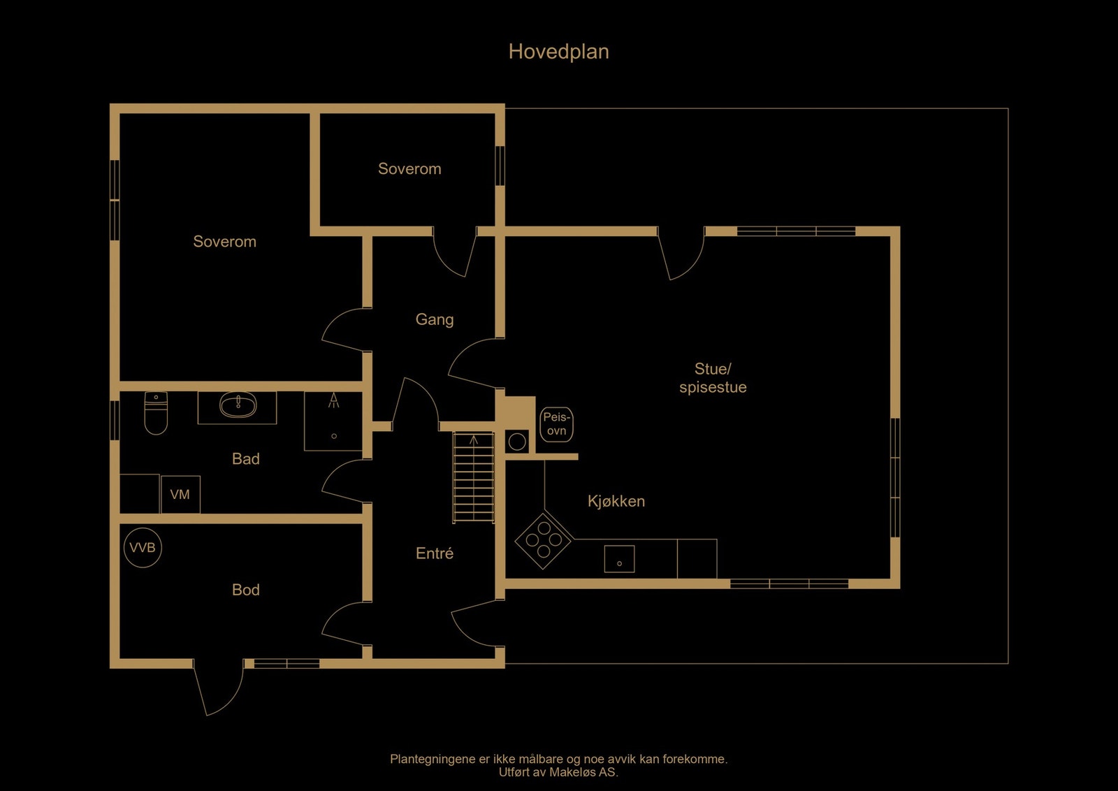 Plantegning hovedplan - illustrasjon, avvik kan forekomme Galleribilde