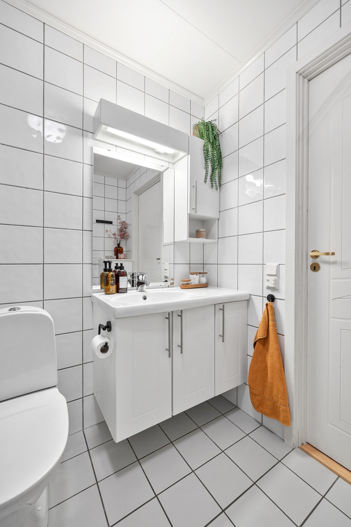 Utstyrt med servantskap, toalett og innfellbare dusjdører Galleribilde