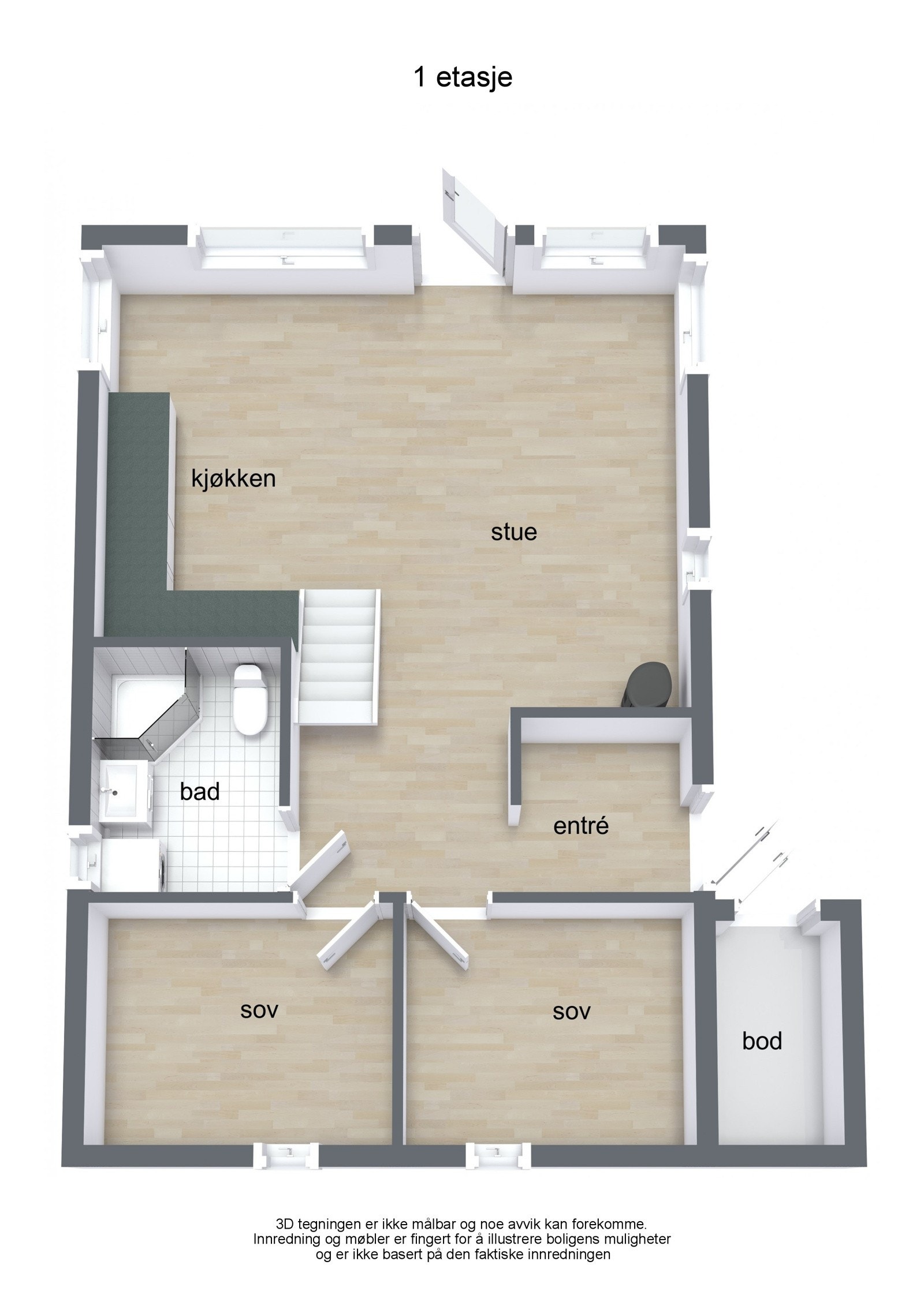 Plantegning av 1.etasje. Galleribilde