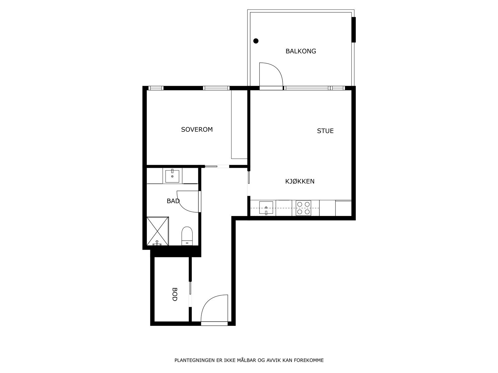 Leiligheten har følgende planløsning Galleribilde