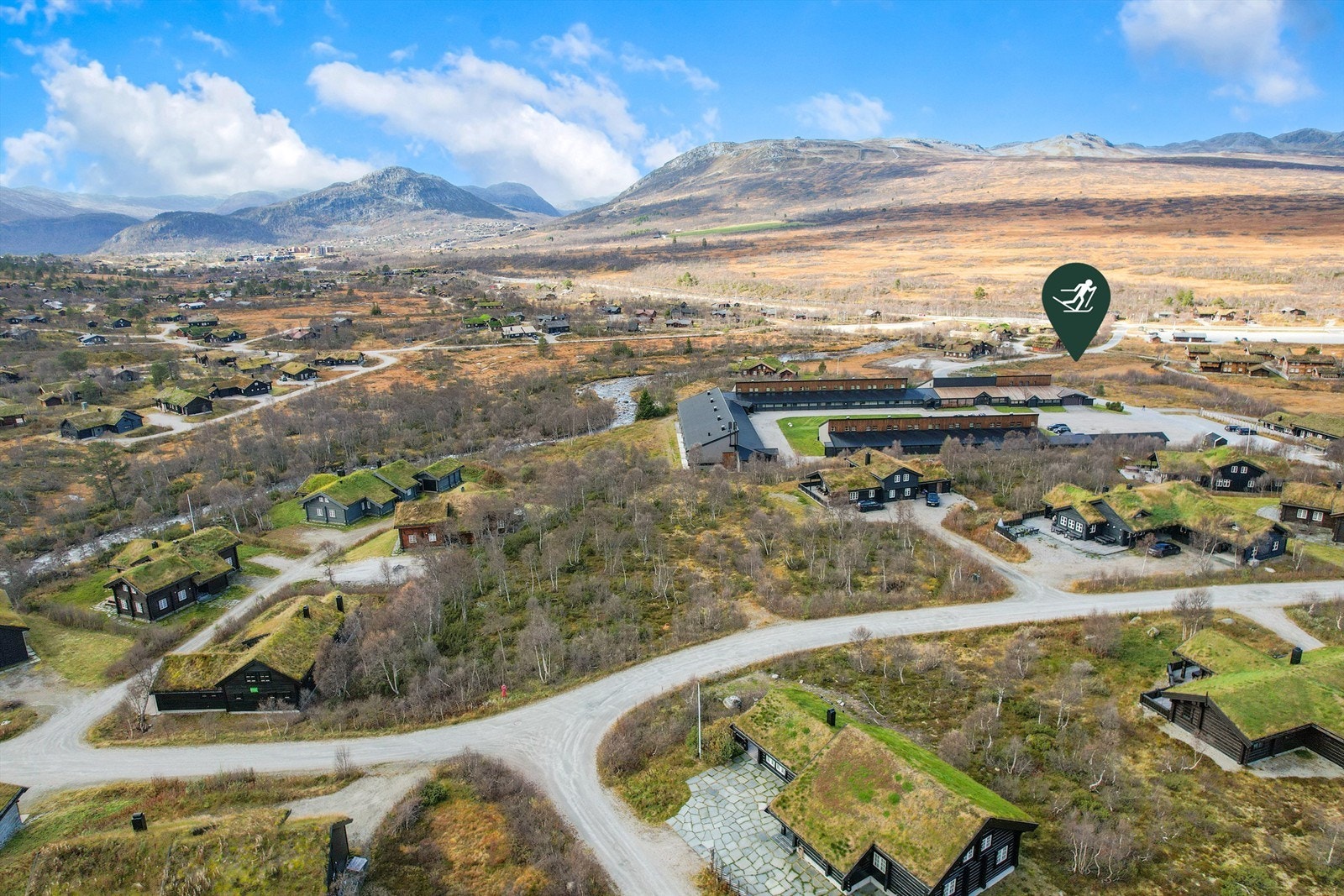 Hovden skisenter i bakgrunnen. Galleribilde