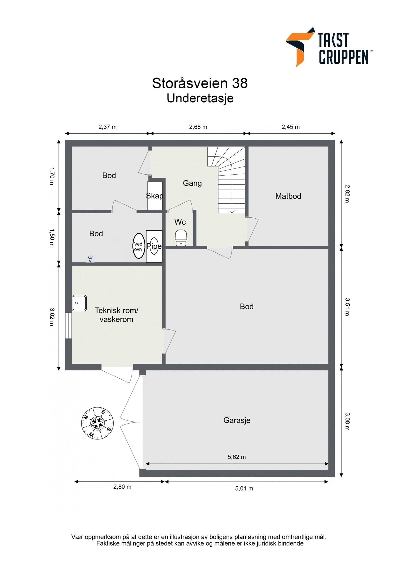 Plantegning underetasje Galleribilde