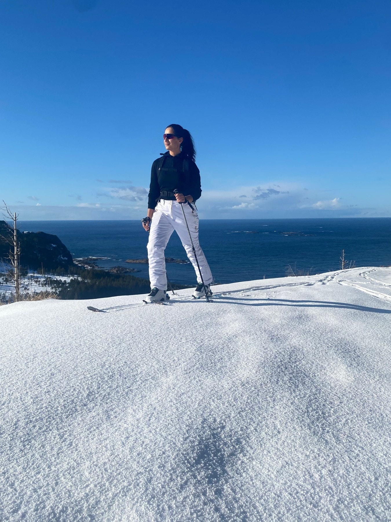 Ønsker du en fjelltur til øyas høyeste punkt, Skulen på 492 moh, er det ypperlig både sommer og vinter. Privat foto. Galleribilde