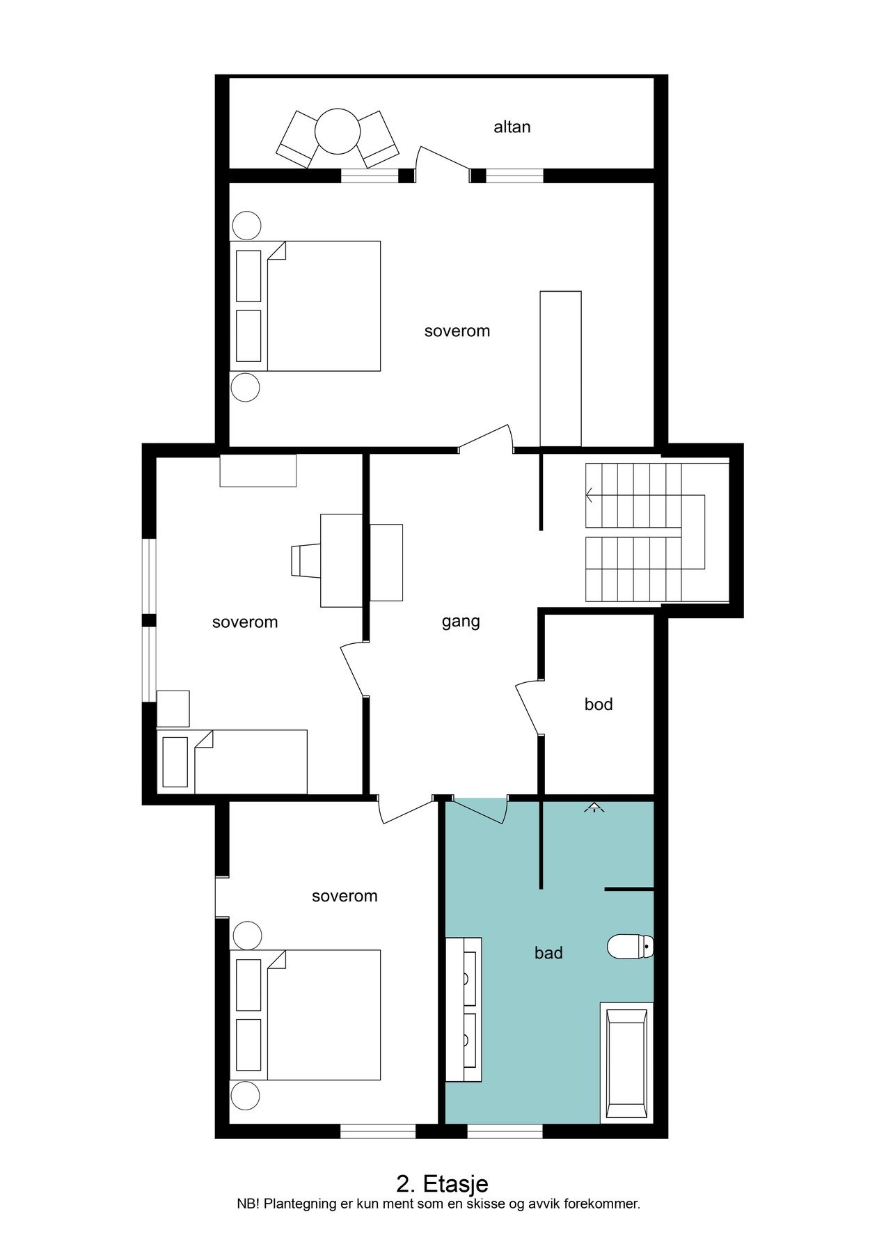 Planskisse loftsetasje Galleribilde