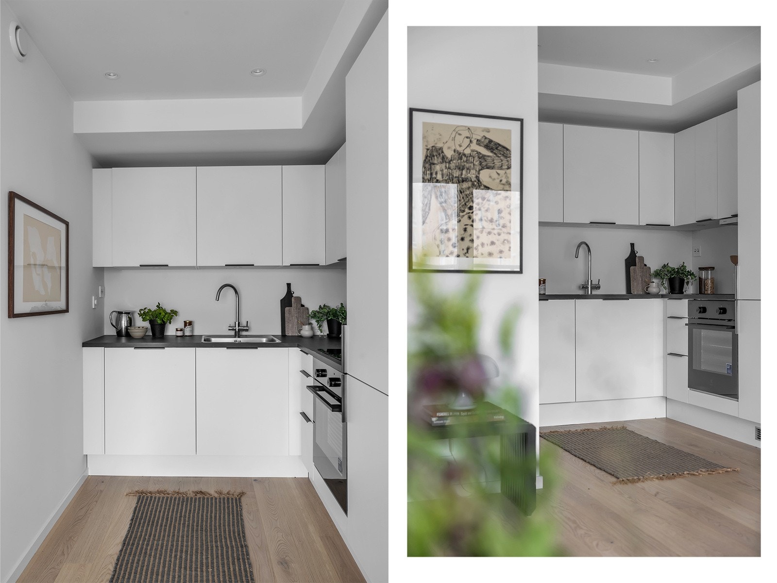 Praktisk og tilbaketrukket kjøkken med integrerte hvitevarer Galleribilde