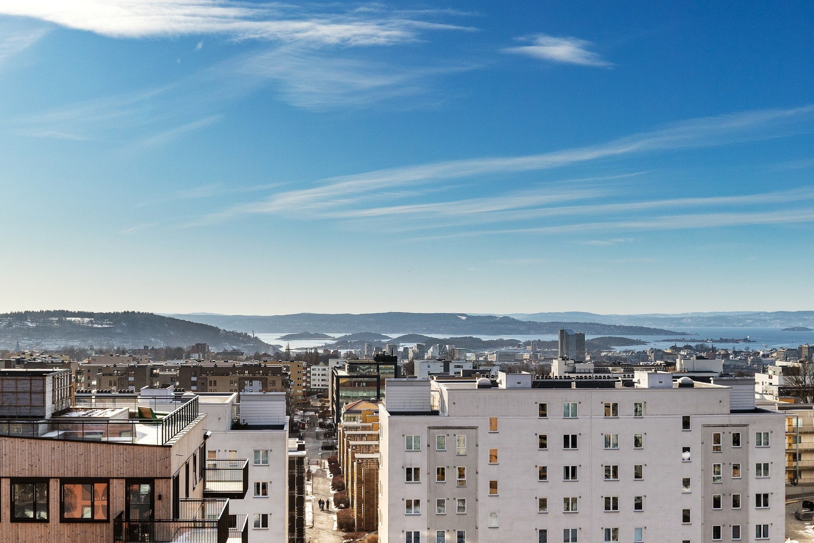 Fantastisk utsikt fra takterrassen Galleribilde