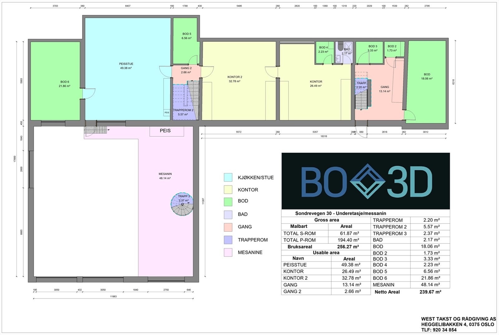 Plantegning underetasje og messanin Galleribilde