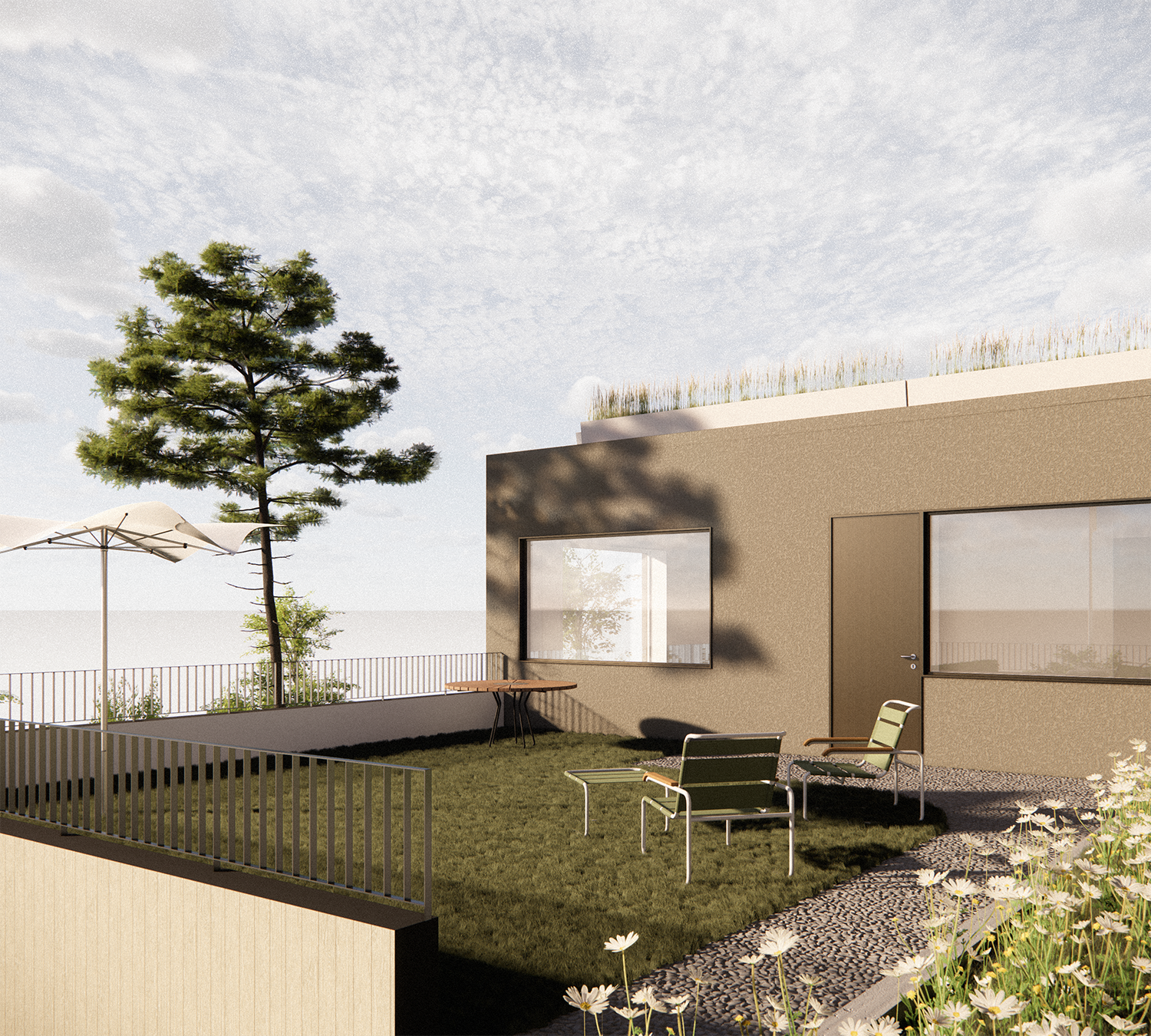 Inngang og uteplass til boenhet 2 - Mulighetsstudie. Se forbehold i salgsoppgaven. Galleribilde