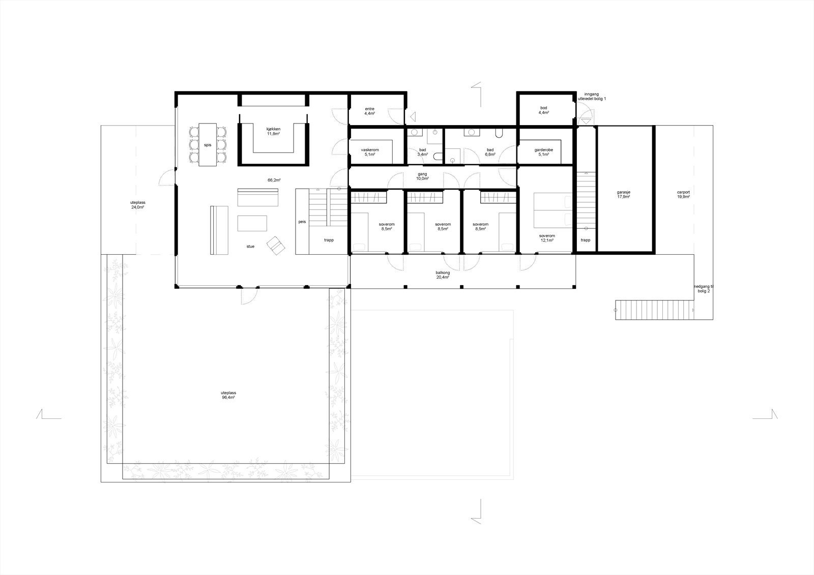 Mulighetsstudie: Boenhet 1 - Se vedlagt studie for fullstendig informasjon og eventuelle forbehold. Galleribilde
