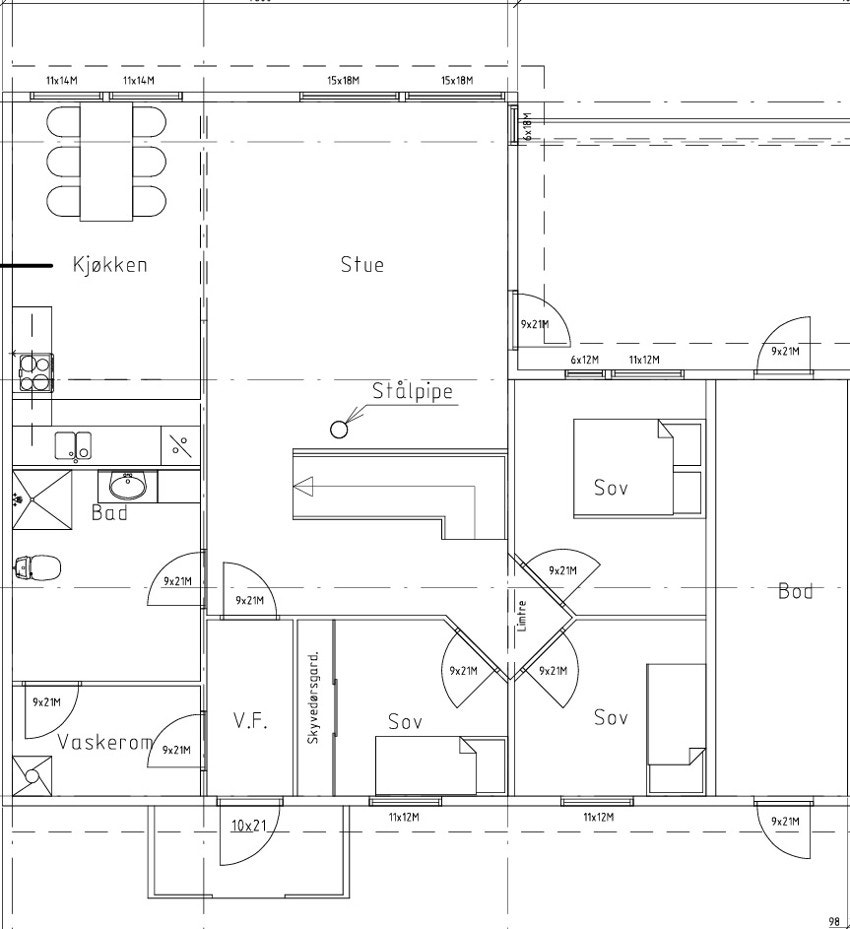Plantegning 1. etasje Galleribilde