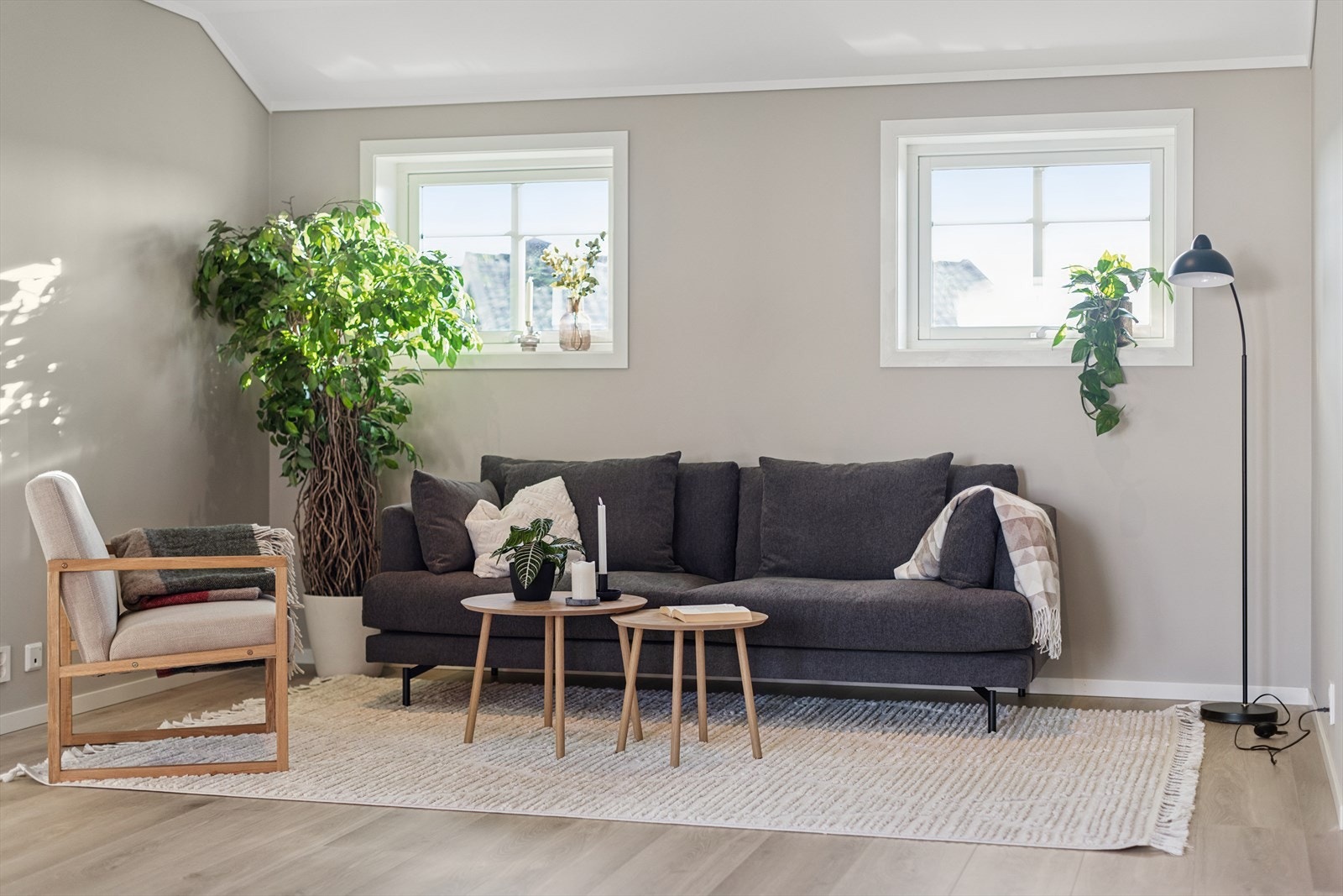 Vinduene mot øst gir godt med naturlig lys i hjertet av boligen. Galleribilde