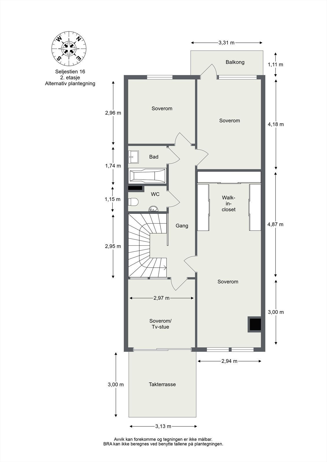 2. Etasje - ALTERNATIV PLANLØSNING Galleribilde