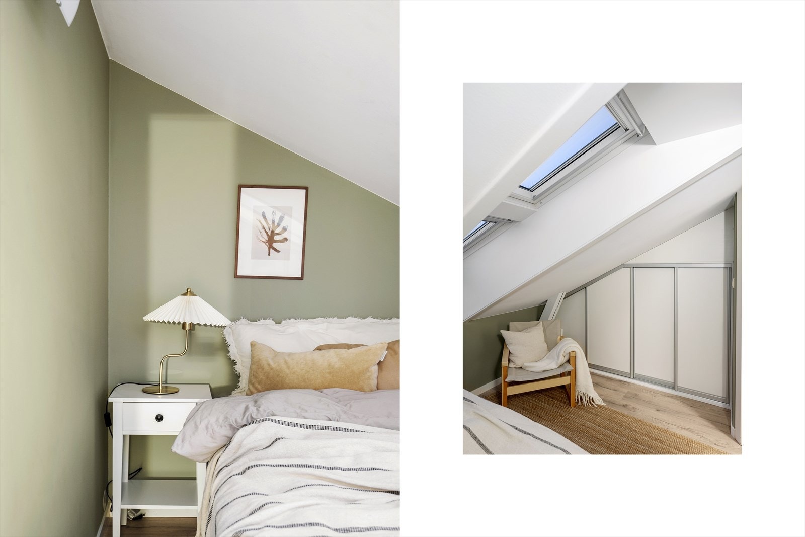 Rommet er malt i delikate farger Galleribilde