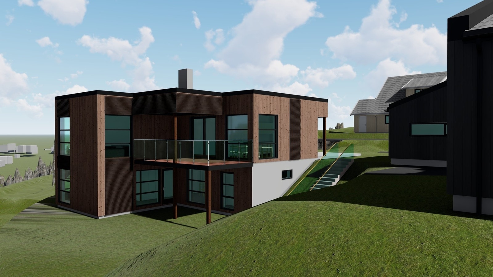 Det foreligger skisser fra arkitekt på funkisbolig. Galleribilde