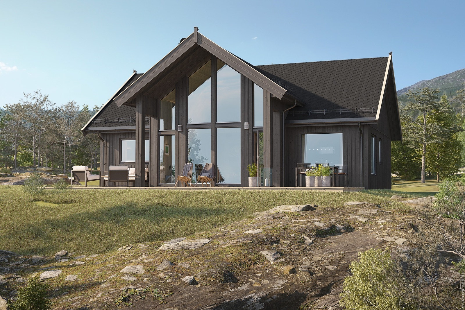 Solheim 100 illustrert i terreng. Galleribilde