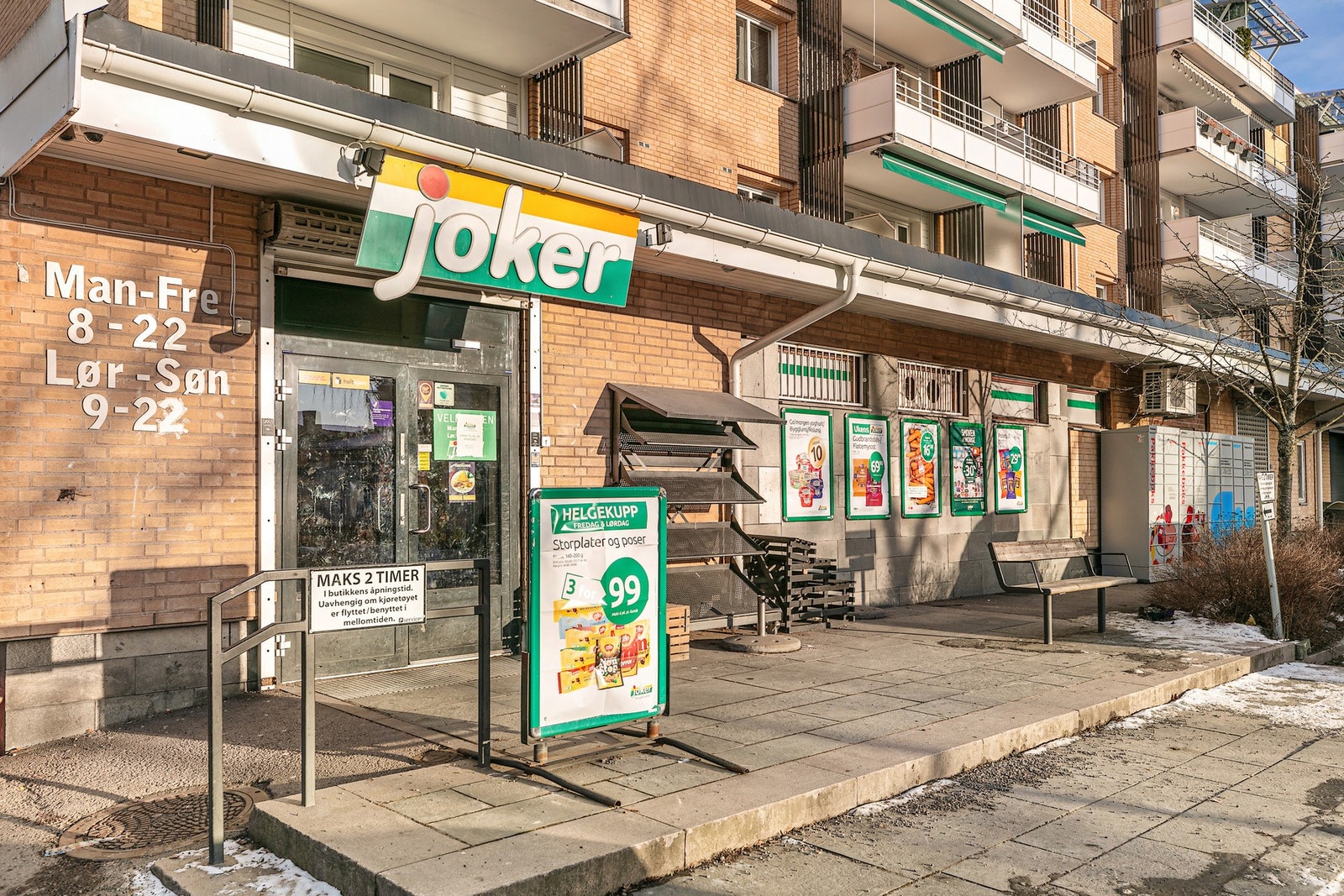 Søndagsåpen Joker finner man rett utenfor døren inne på St. Jørgens vei. Galleribilde