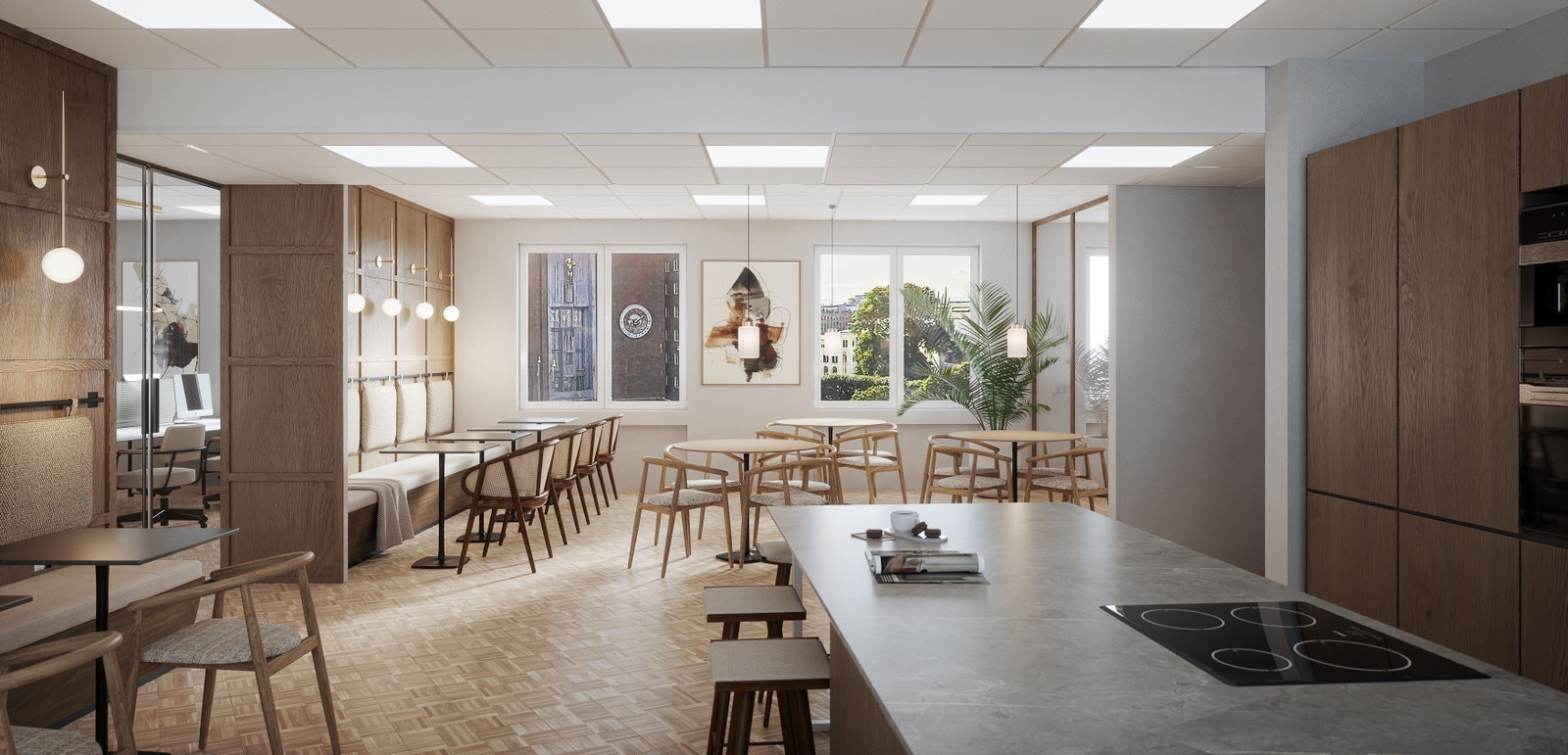 Flott utsikt mot Rådhuset og Oslofjorden (illustrasjon). Galleribilde