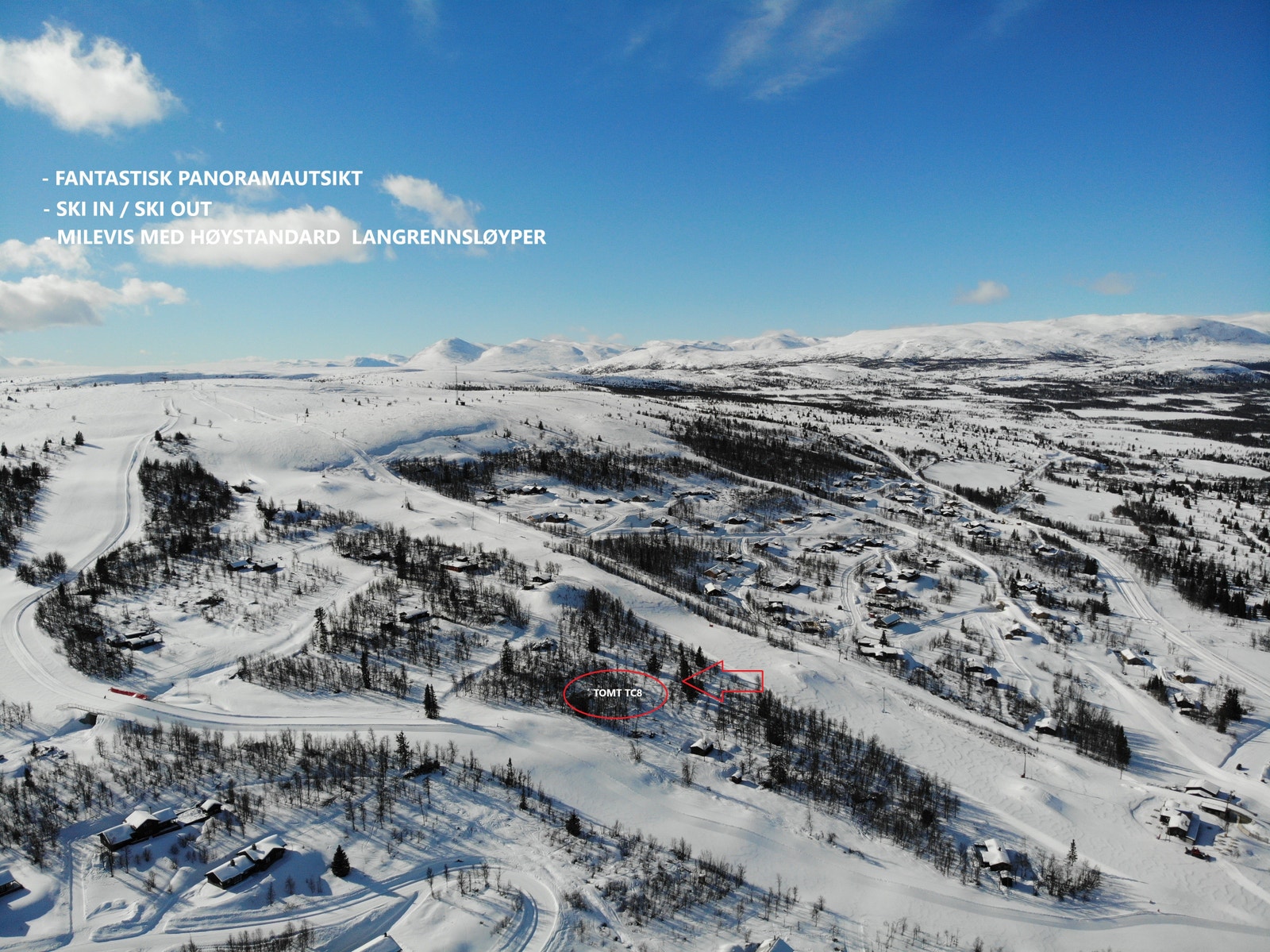 Fantastiske Vasetlia Panorama - skiløypene utenfor døra og fantastisk utsikt mot Jotunheimen. Området må oppleves. Galleribilde