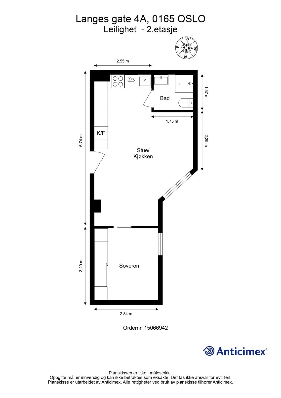 Plantegning Leilighet - 2.etasje Galleribilde