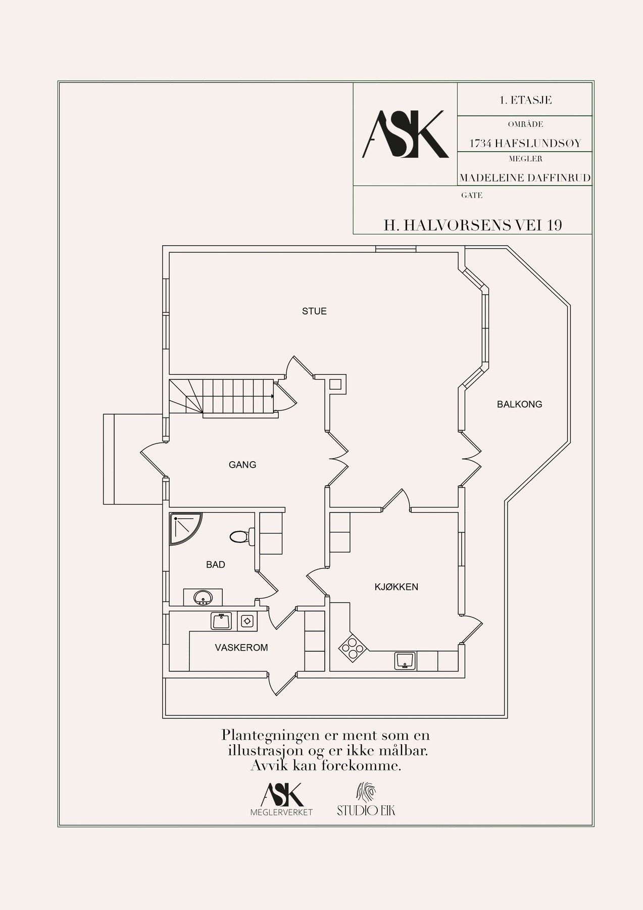 Plantegning 1. etasje Galleribilde