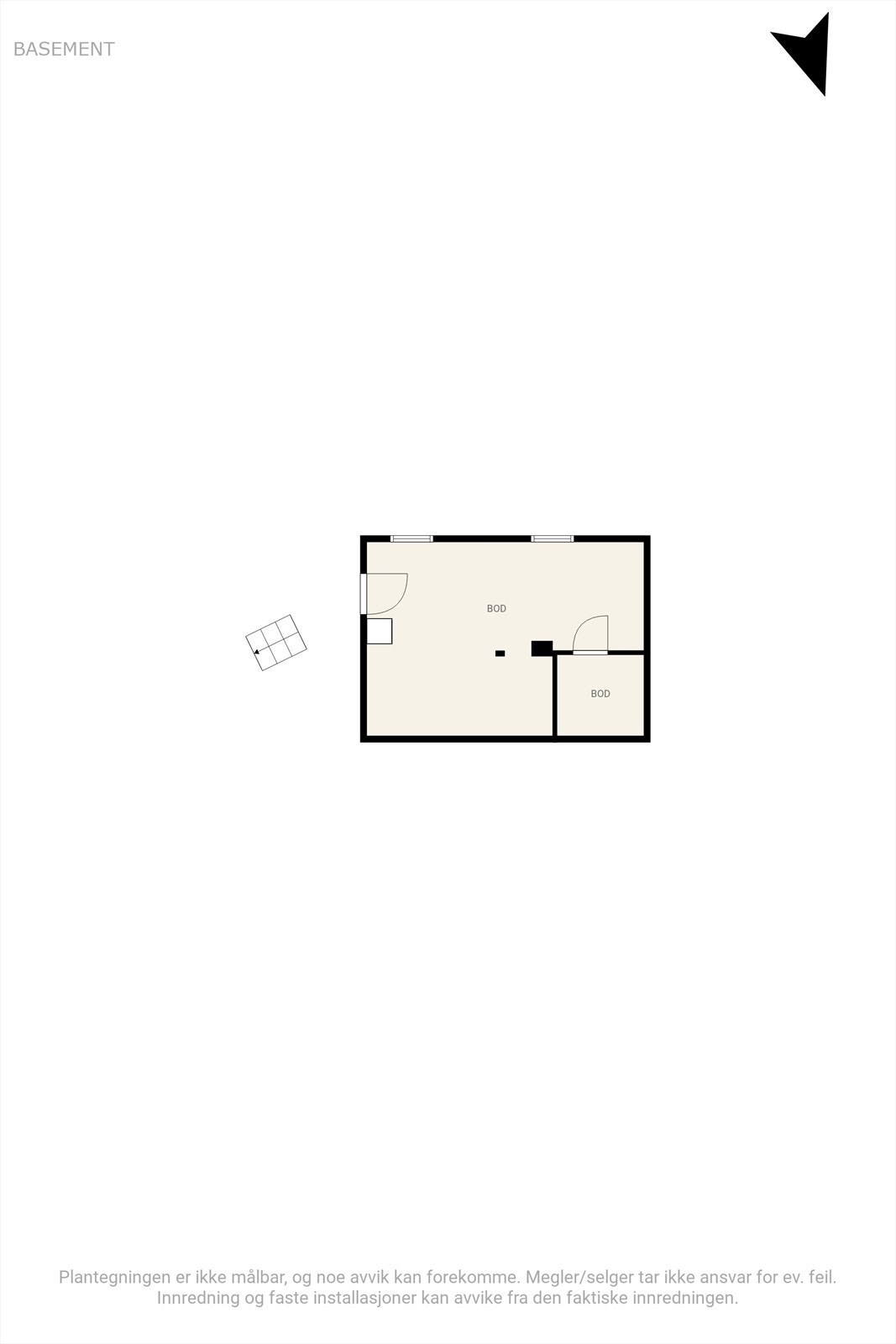 Plantegning kjeller. Galleribilde