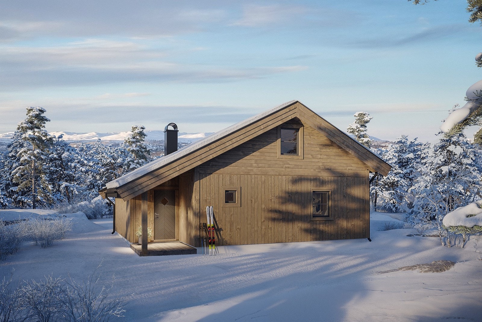 På Høybulie får du et hytteprosjekt med fantastisk utsikt over fjellheimen og perfekte solforhold. Galleribilde
