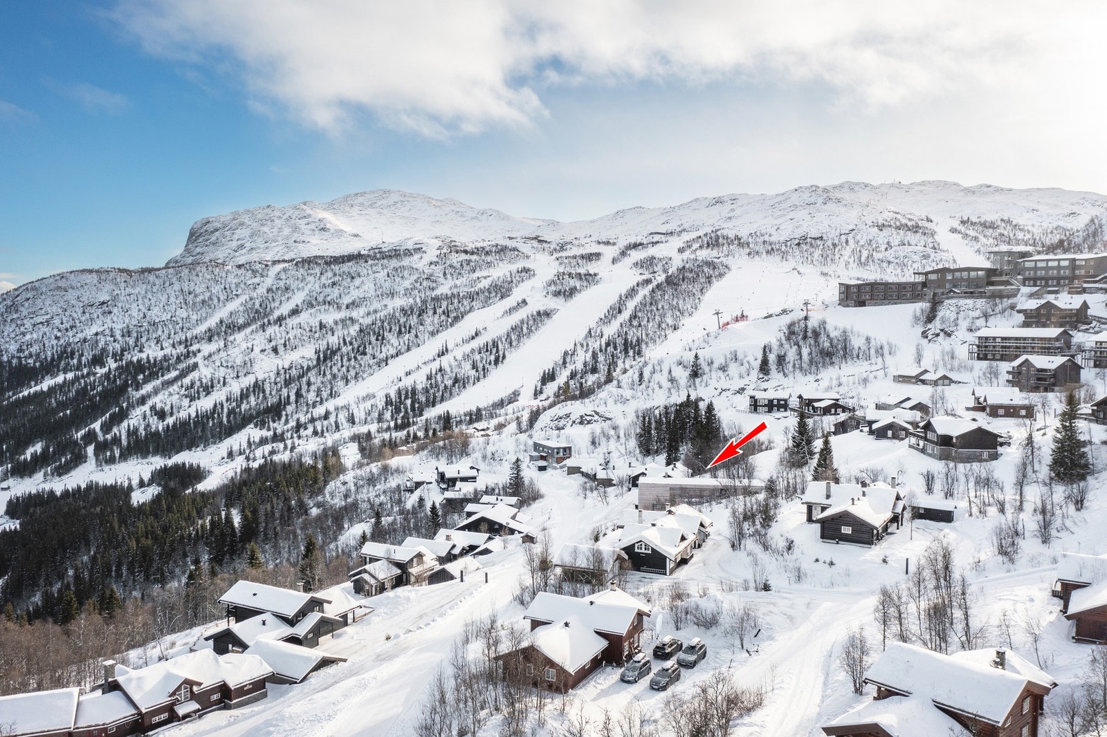 Det er preparert transportløpye rett bak hytta. Galleribilde