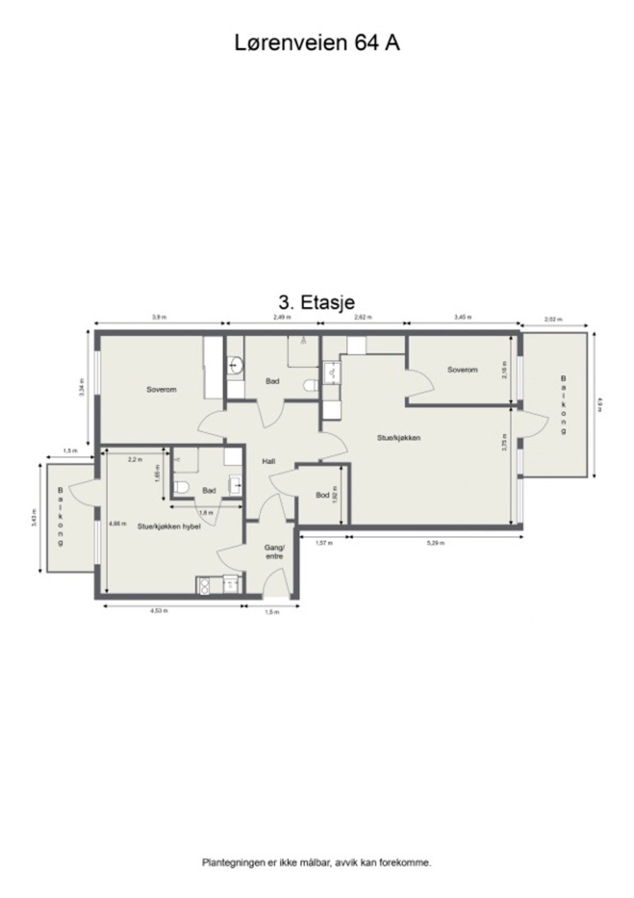 Planløsning 4 etg Galleribilde