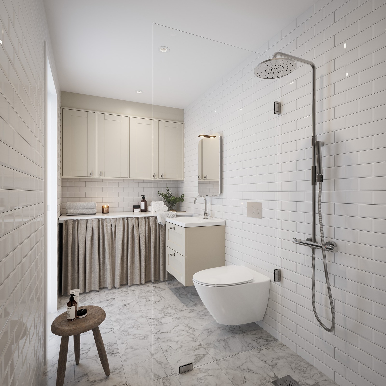 Badrum med tvättmöjlighet Galleribilde