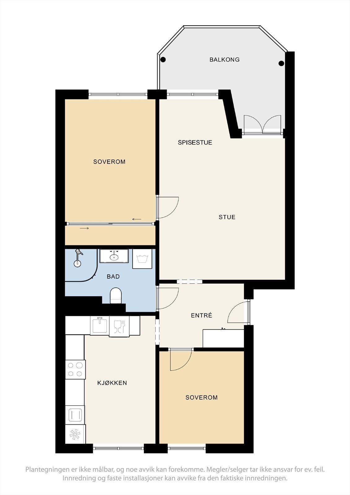 Leilighetens planløsning. Galleribilde