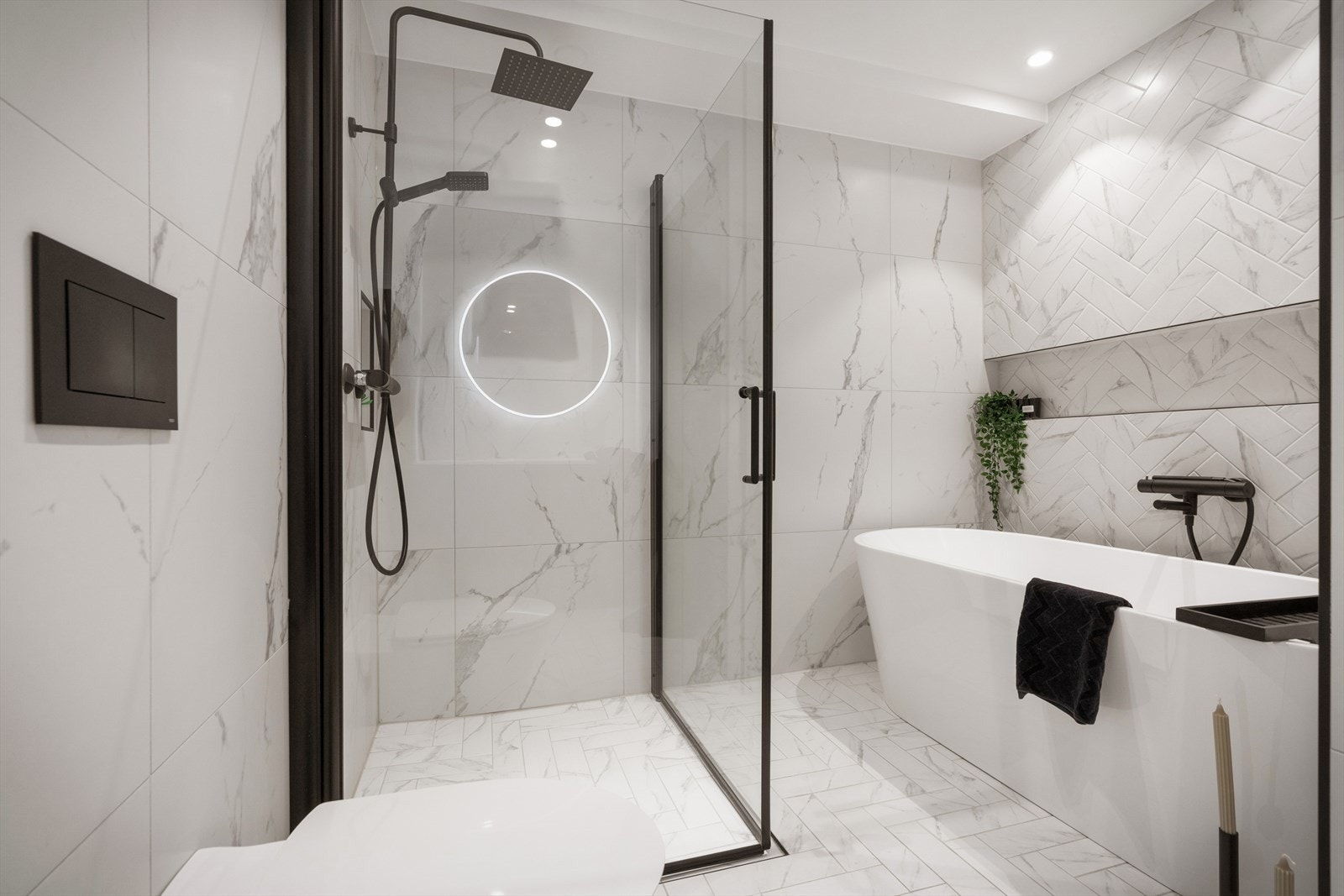 - Særs lekkert baderom med behagelig varme i gulv - Galleribilde