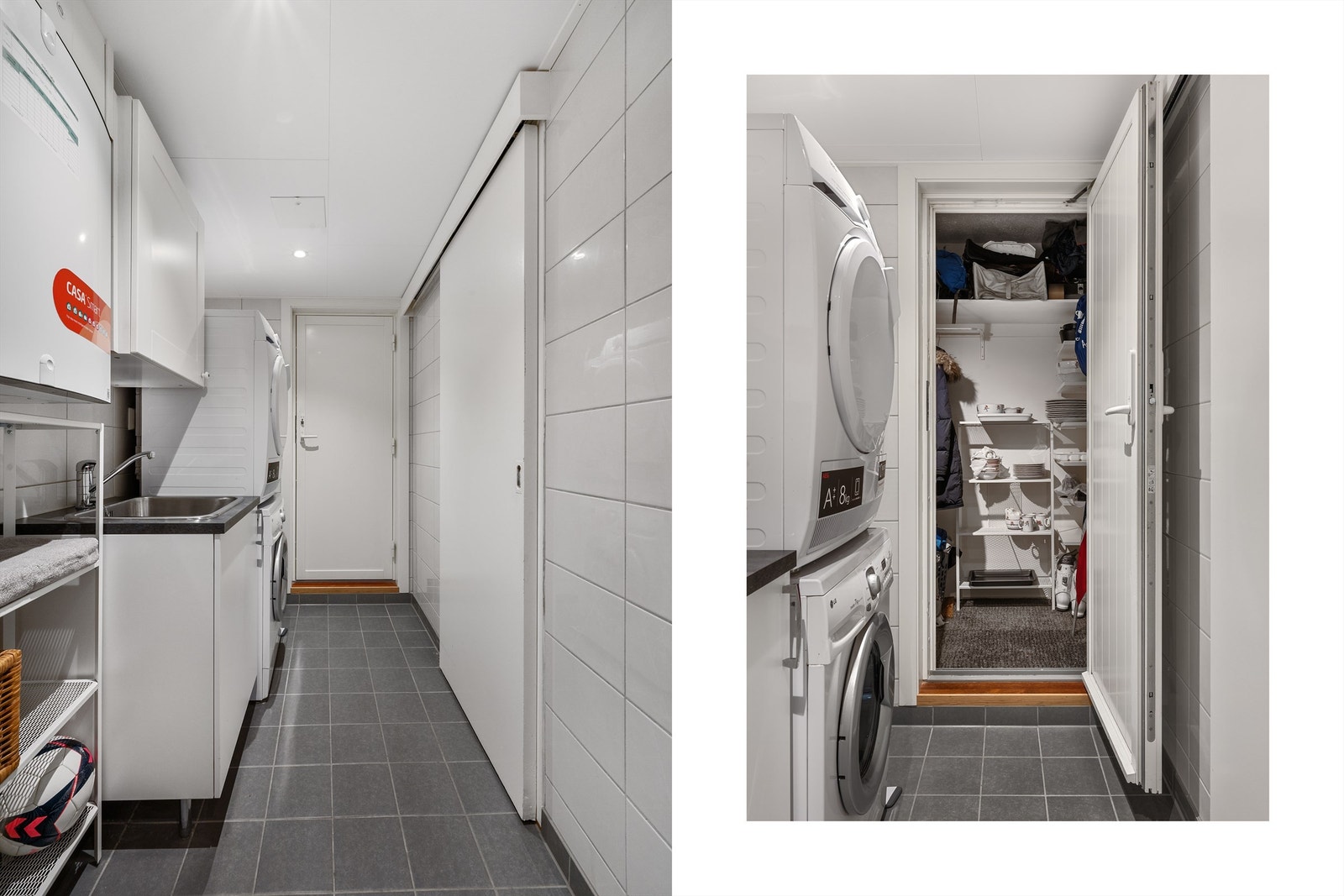 Fra entré og kjøkken er er det adkomst til praktisk vaskerom av fin størrelse. Vegg i vegg ligger praktisk oppbevaringsbod. Galleribilde