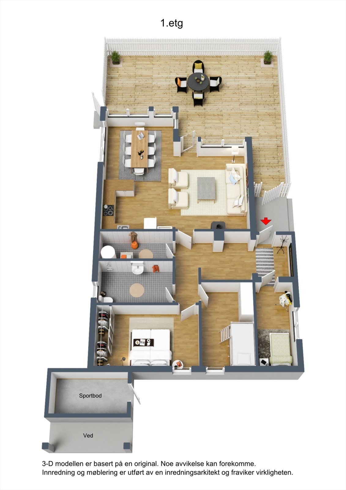 Planteikning 3D 1.etg. Galleribilde