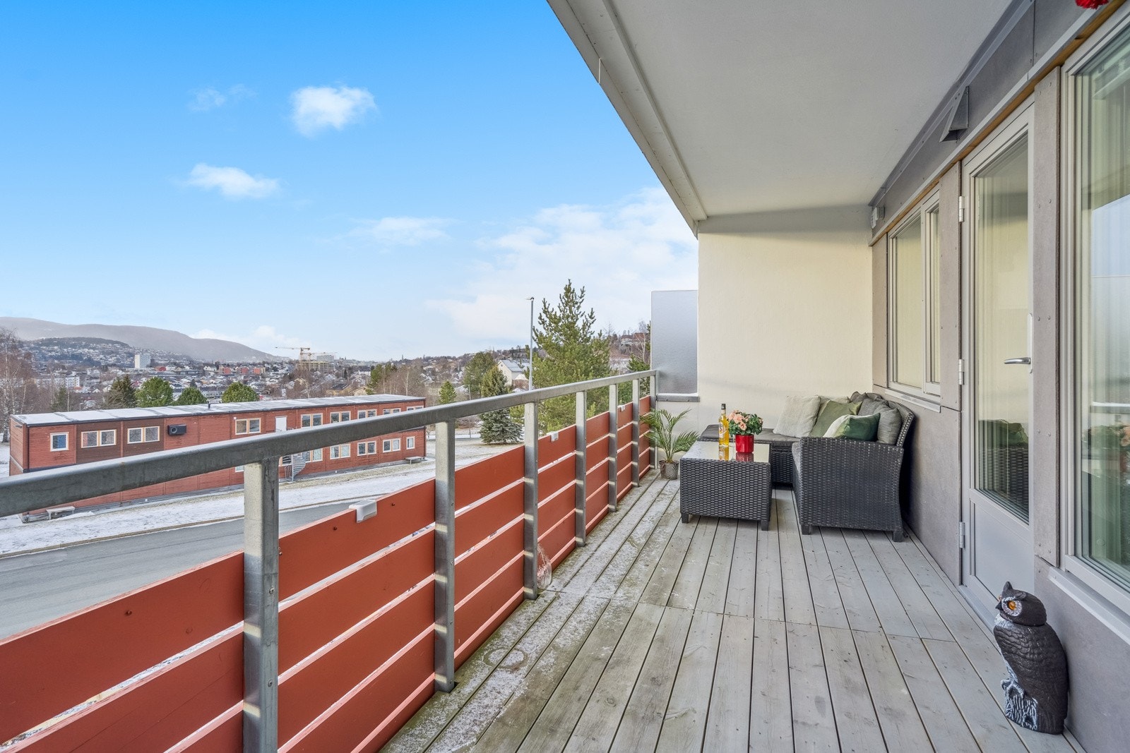 Balkongen har flott utsikt over Trondheim, og ikke noe innsyn. Galleribilde