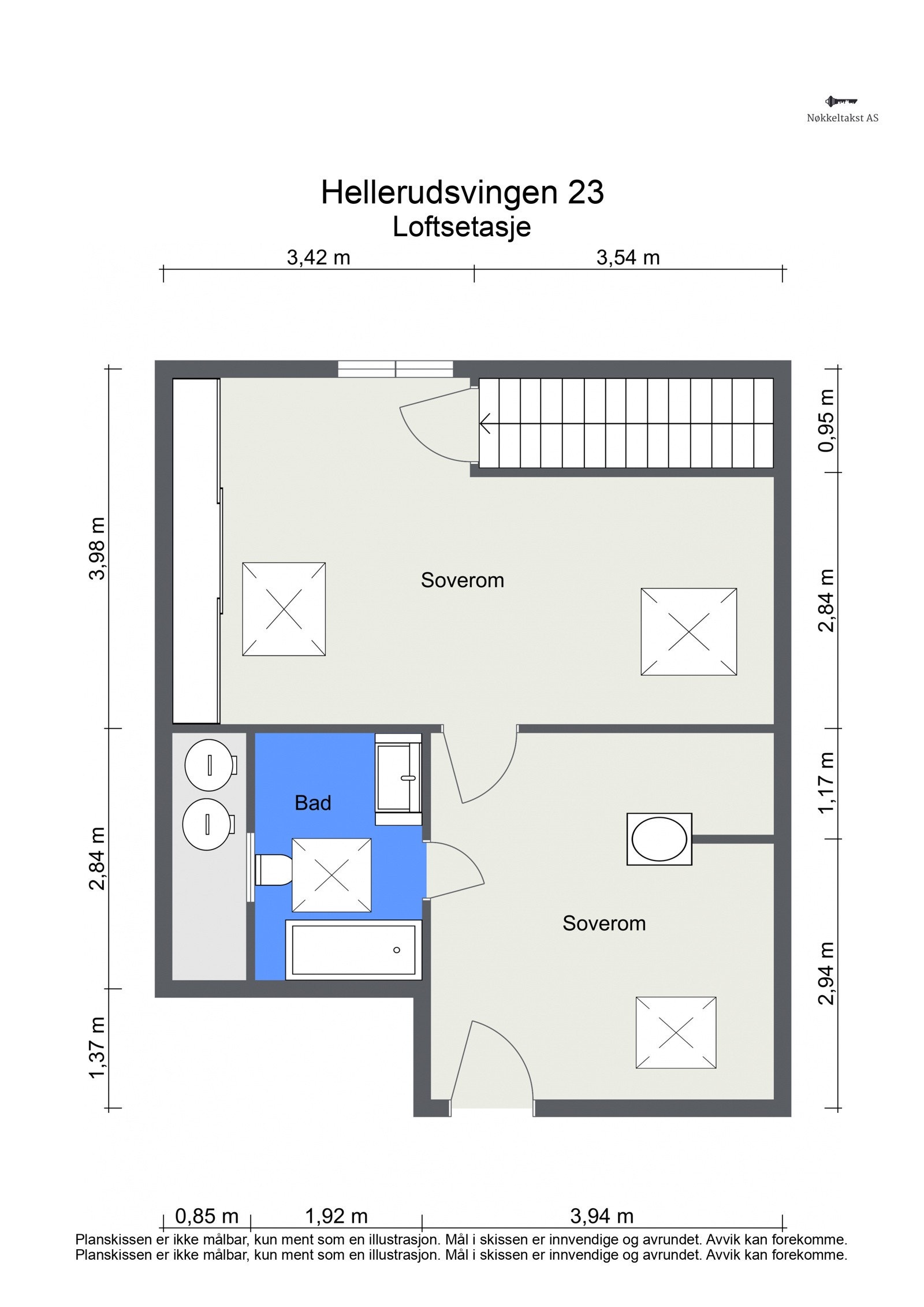 Plantegning - Loftsetasje Galleribilde
