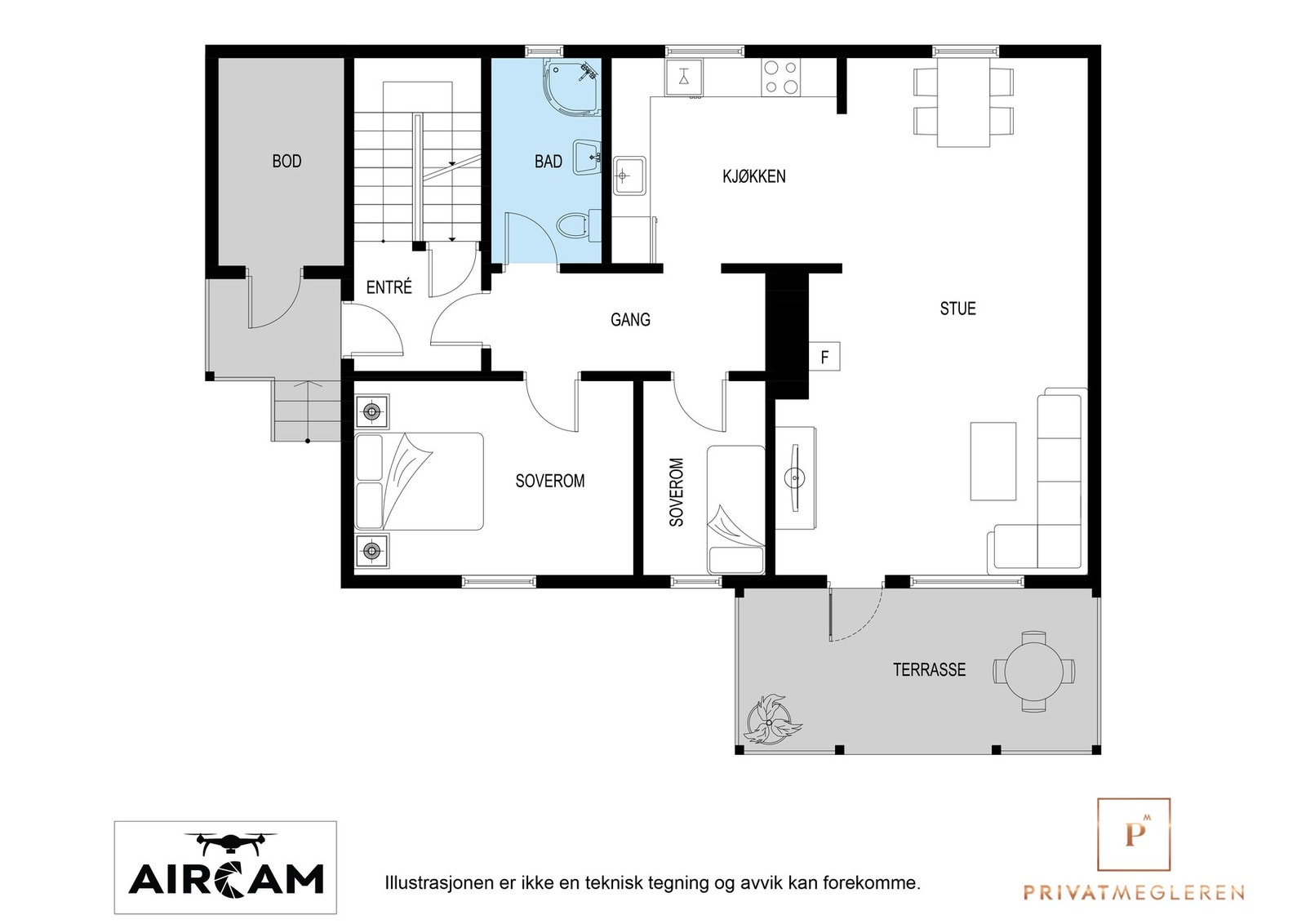 Velkommen inn i boligens 1. etasje! Galleribilde