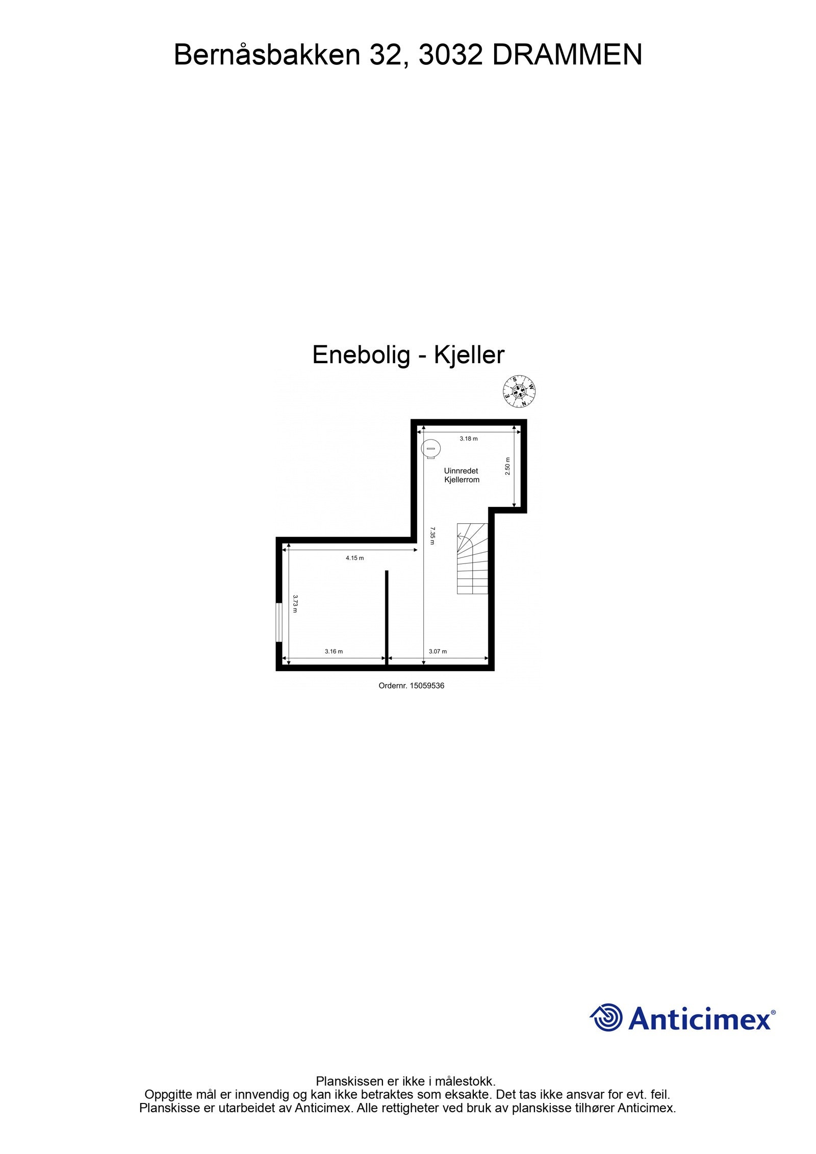 Plantegning kjeller. Galleribilde