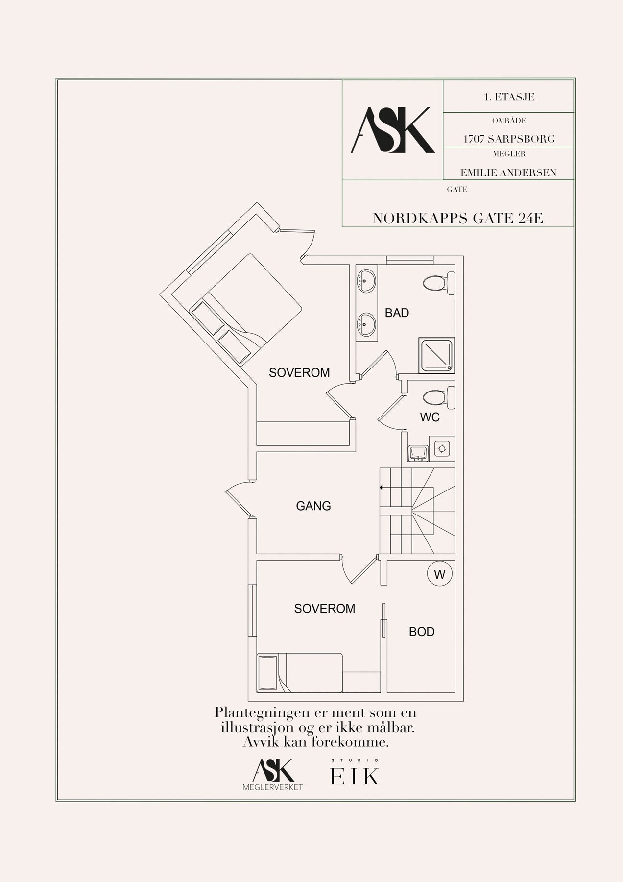 Plantegning 1. etasje Galleribilde