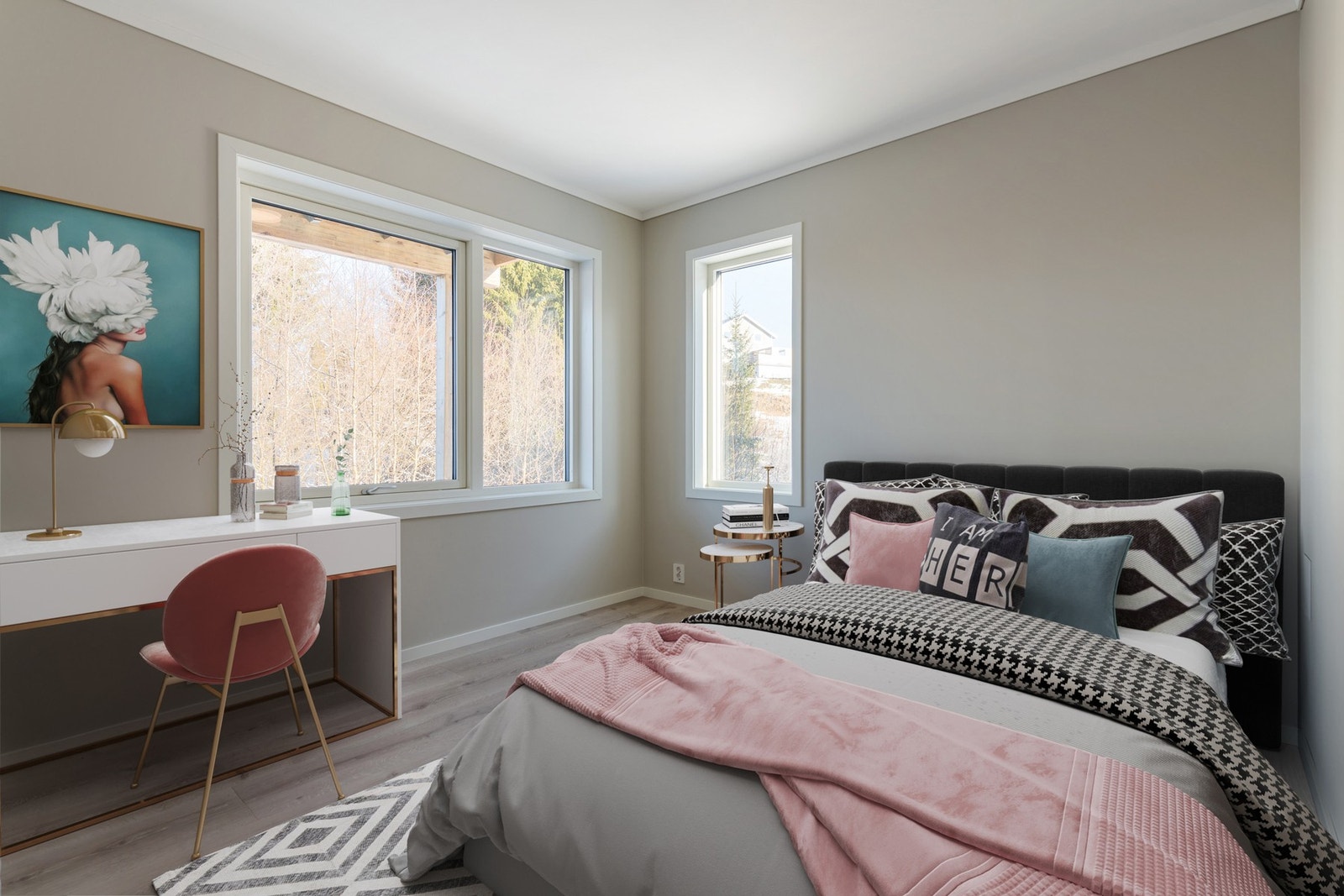 Soverom 2 ligger nede og er et pent rom. Galleribilde