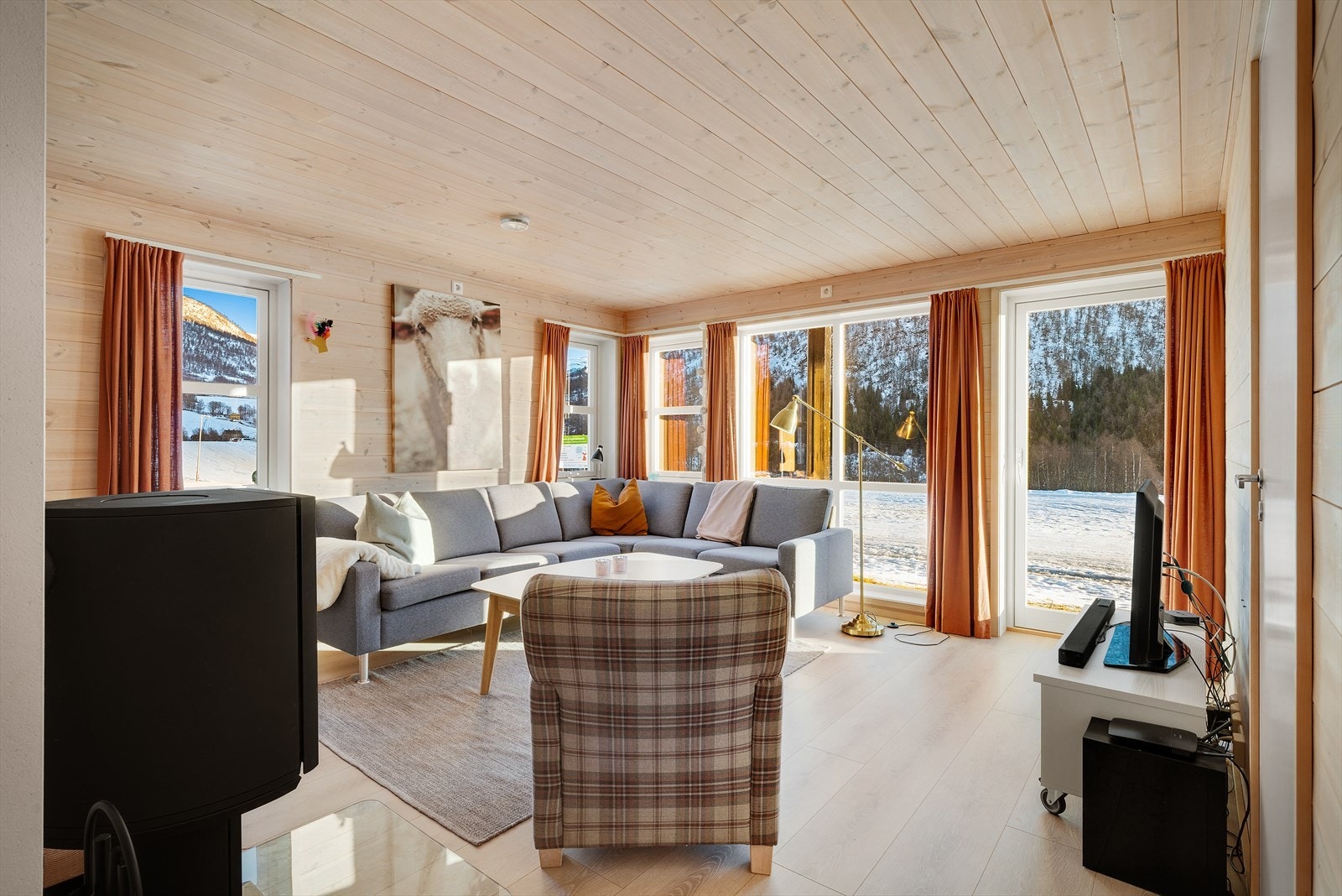 Direkte utgang til utepartiet fra stuen Galleribilde