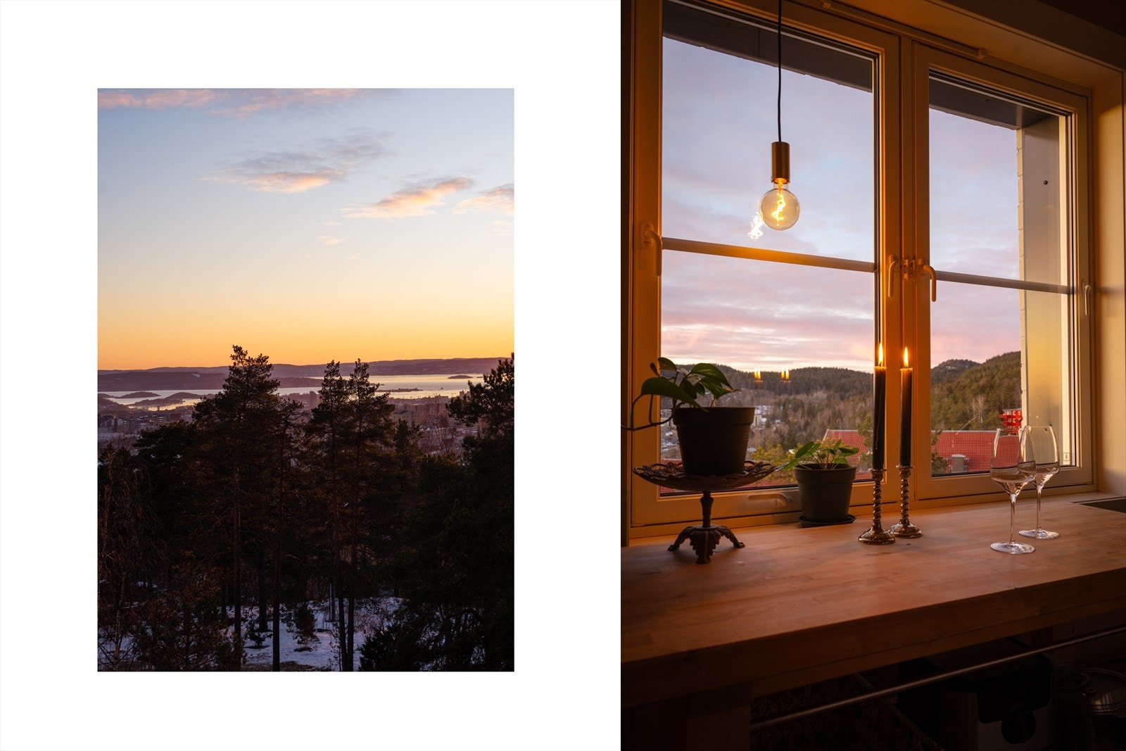 Kjøkkenet har flott utsikt fra vindu, noe som gir en lys og trivelig atmosfære. Galleribilde