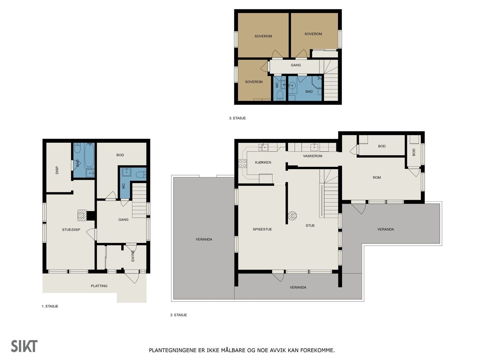 Planskisse over alle plan Galleribilde