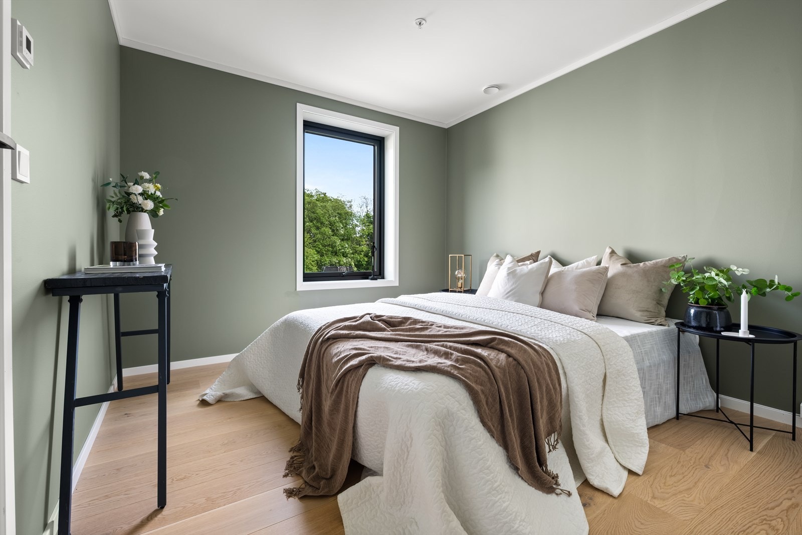 Hovedsoverommet i en delikat fargepalett. Galleribilde