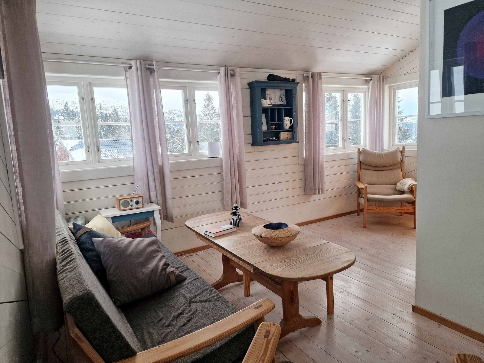 Stue i øvre del av hytta. Galleribilde