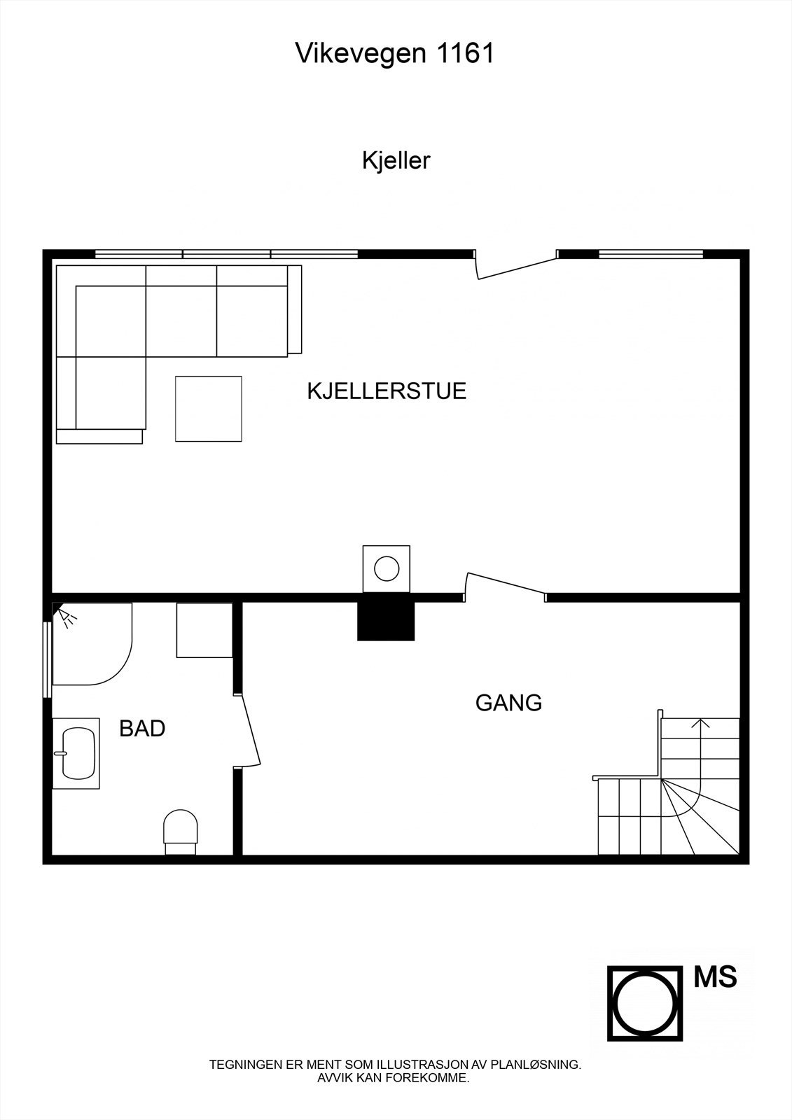 Plantegning kjeller Galleribilde